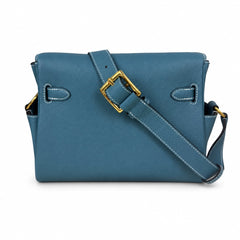 🆕 In stock Kelly Messenger messenger bag for men and women, denim orchid buckle, imported leather, all-steel hand-waxed thread, the highest cost-effectiveness on the Internet. The classic combination