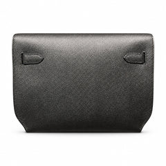 kelly Depeches 25cm Epsom leather 89 Noir black top handcrafted! Counter quality!