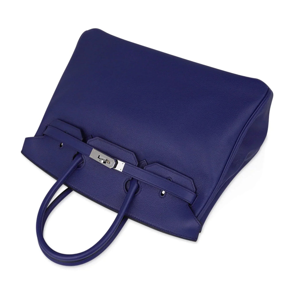 👜Limited Edition Birkin 35 Bag Blue Sapphire Taurillon Novillo Leather & Toile Sea Surf & Fun