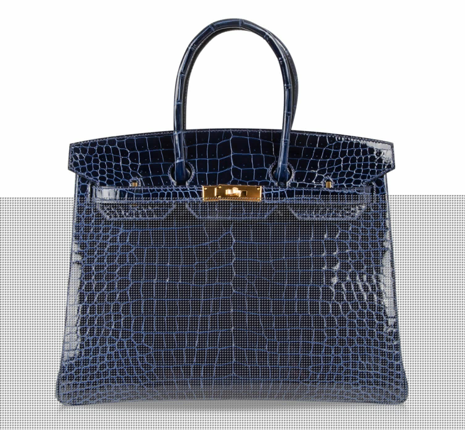 👜Birkin 35 Bag Blue Sapphire Porosus Crocodile Gold Hardware New