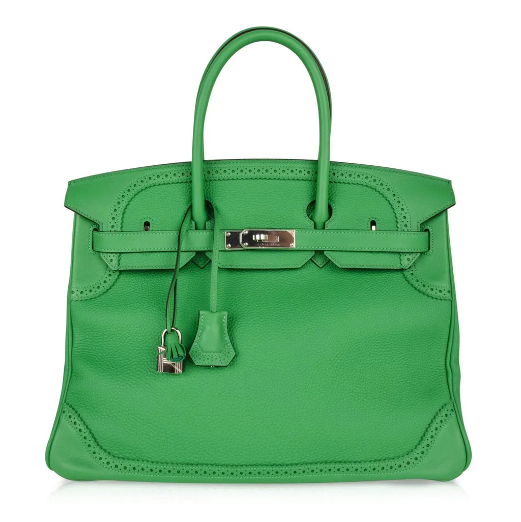 👜Birkin 35 Bag Ghillies Limited Edition Bamboo Palladium Hardware