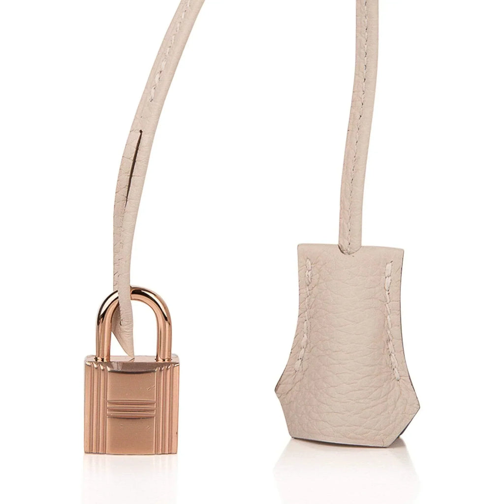 👜Birkin 30 Bag Craie Togo Leather with Rose Gold Hardware