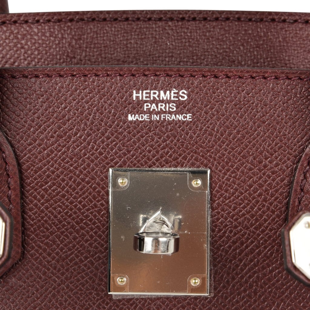 👜Birkin 30 Bag Bordeaux Epsom Palladium Hardware