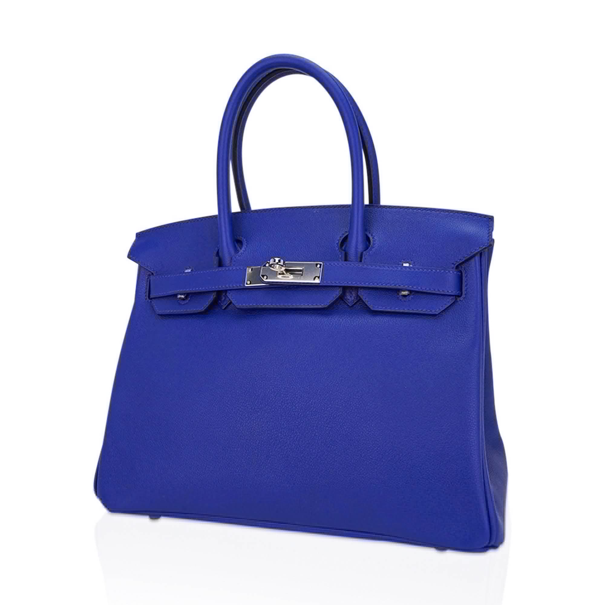 👜Birkin 30 Bag Blue Electric Novillo Leather with Palladium Hardware