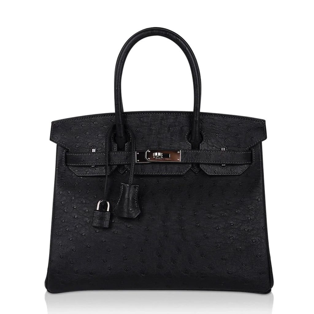 👜Birkin HSS 30 Bag Black (Noir ) Ostrich Palladium Hardware