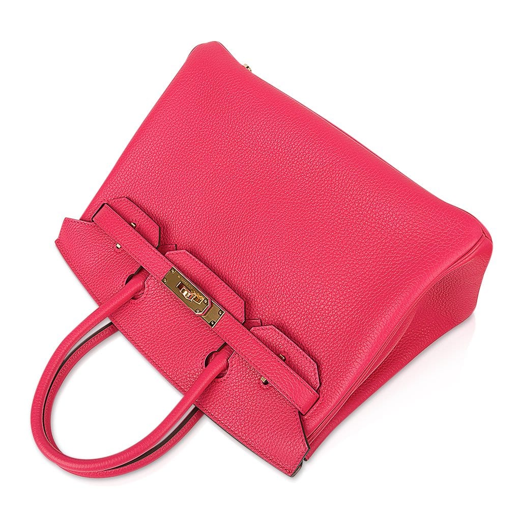 👜Birkin 30 Bag Rose Extreme Clemence Leather with Gold Hardware