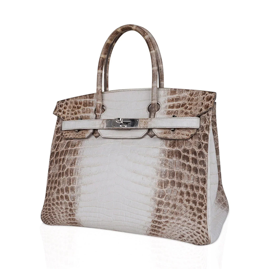 👜Birkin 30 Bag Himalaya Blanc Crocodile Palladium Hardware