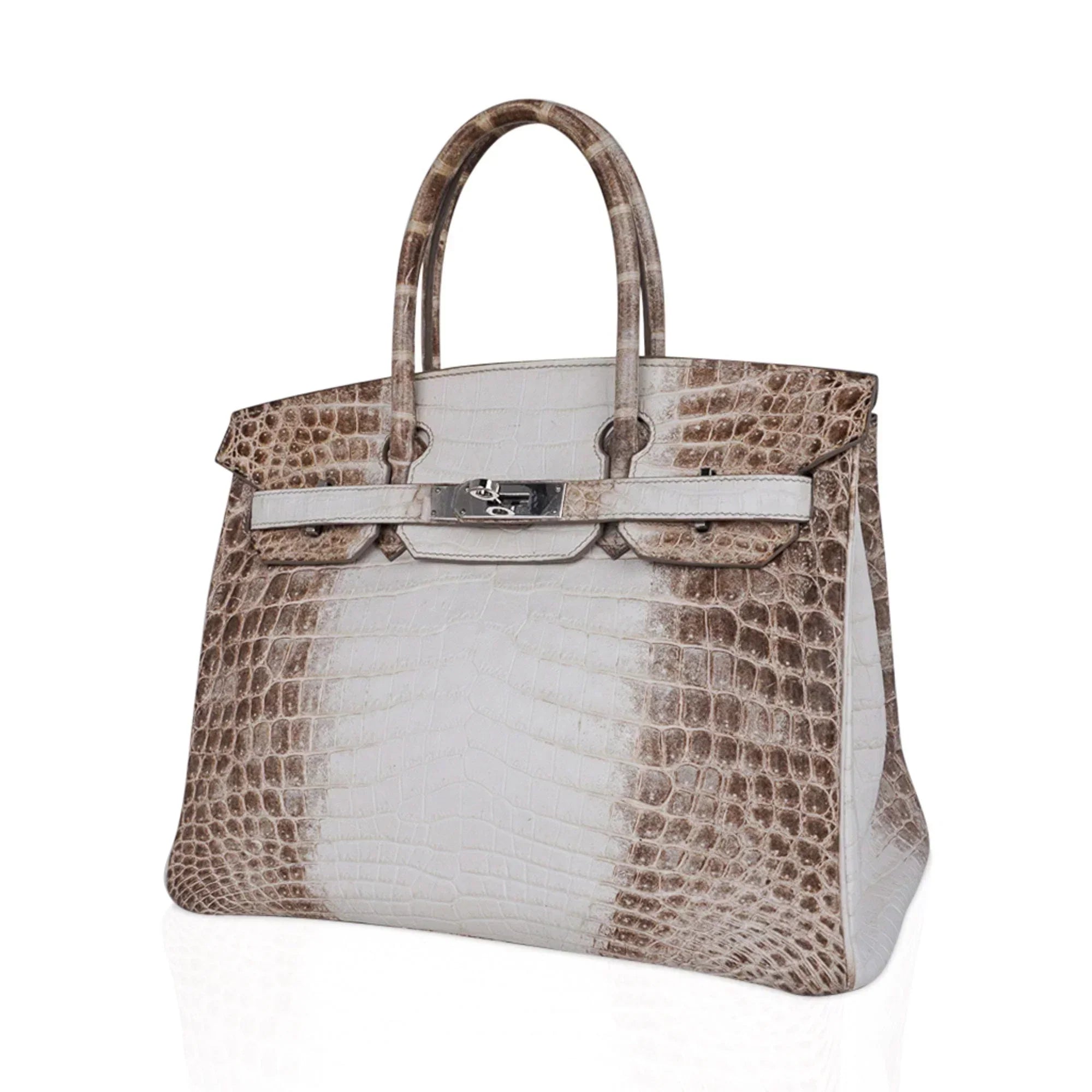 👜Birkin 30 Bag Himalaya Blanc Crocodile Palladium Hardware