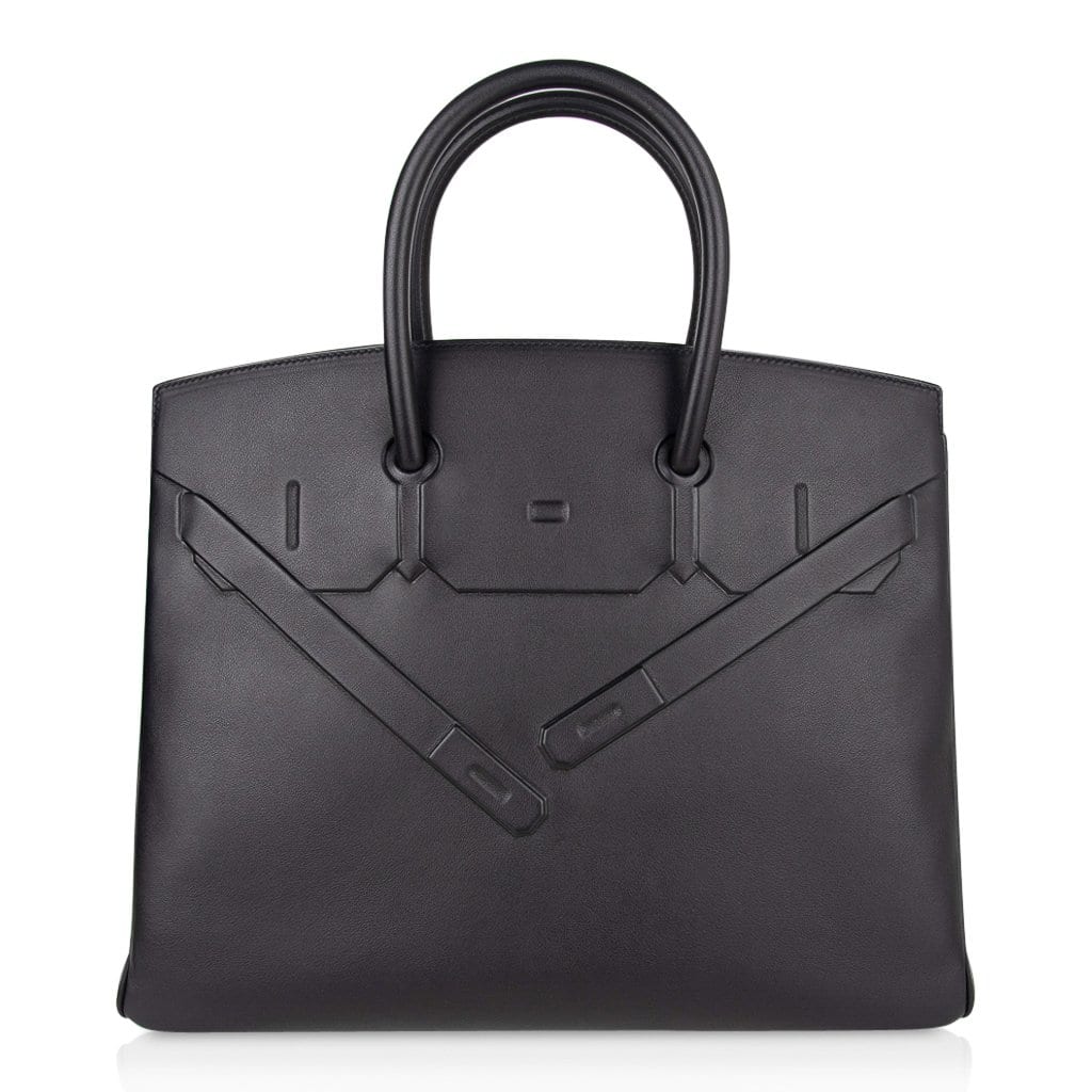 👜Shadow Birkin 35 Bag Limited Edition Black Swift Leather New
