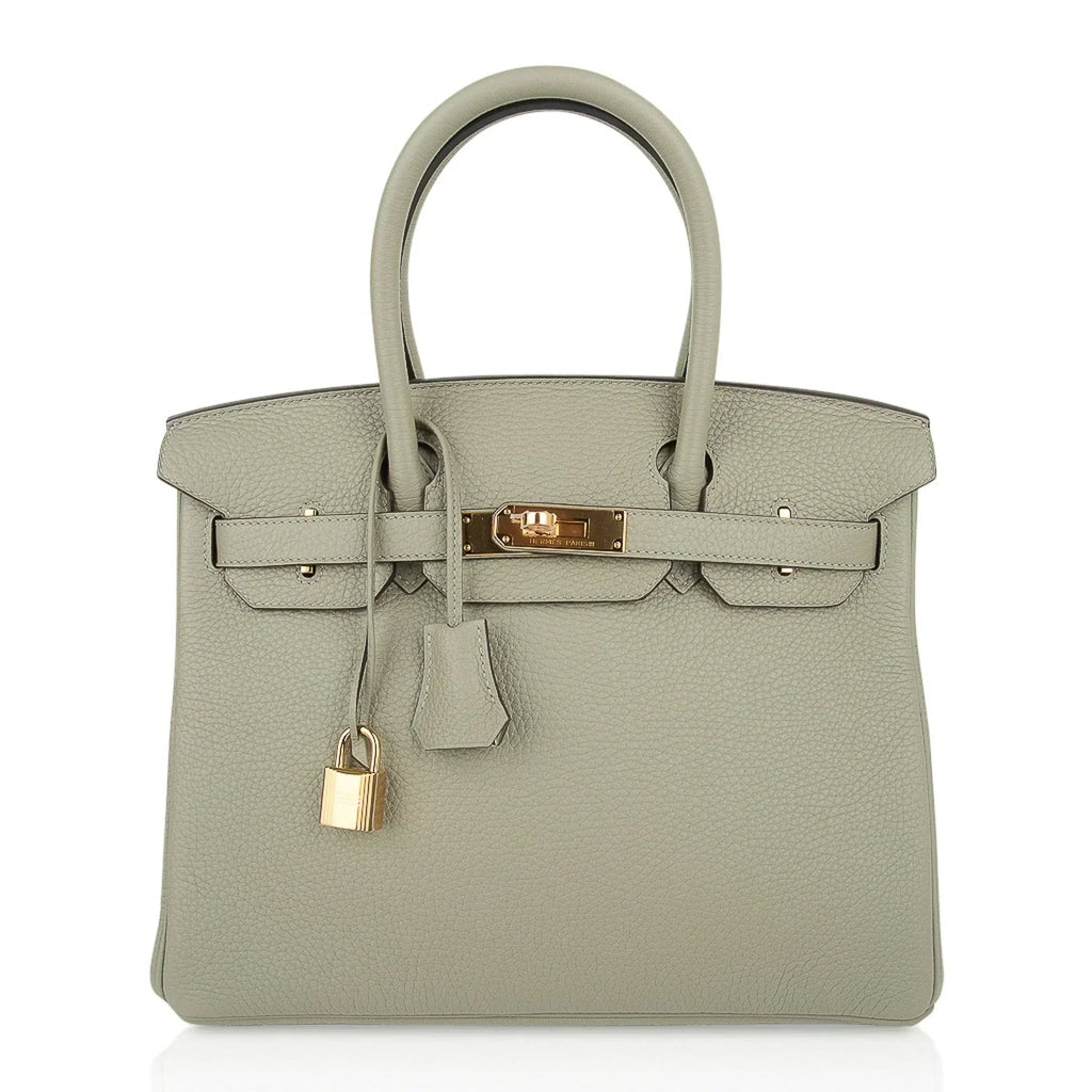 👜Birkin 30 Bag Sage (Sauge) Clemence Leather Gold Hardware