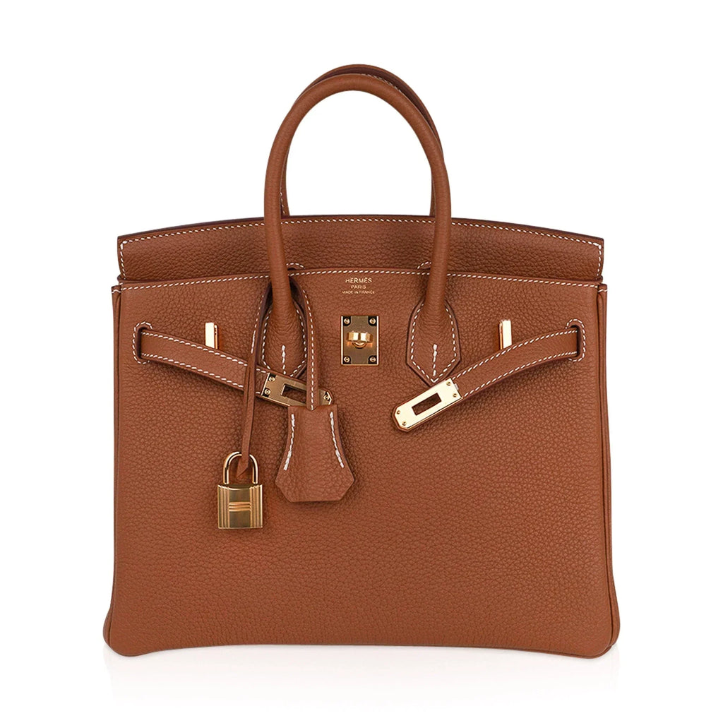 👜Birkin 25 Bag Gold Togo Leather with Gold Hardware