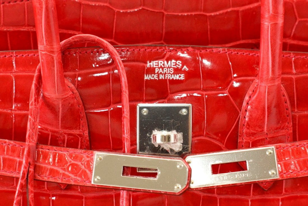 👜Birkin 35 Bag Porosus Crocodile Bougainvillea Palladium