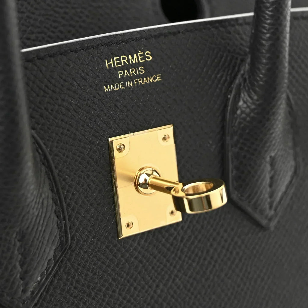 👜Birkin Sellier 25 Black Epsom Leather Gold Hardware