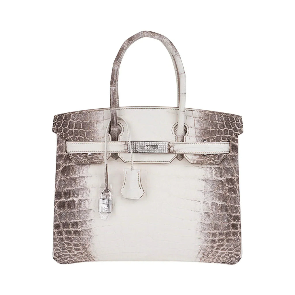 👜Birkin 30 Bag Diamond Himalaya Blanc Matte Niloticus Crocodile with 18k White Gold Hardware