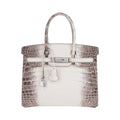👜Birkin 30 Bag Diamond Himalaya Blanc Matte Niloticus Crocodile with 18k White Gold Hardware