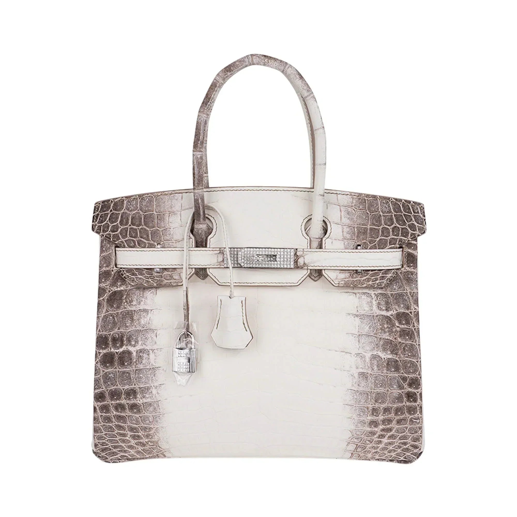 👜Birkin 30 Bag Diamond Himalaya Blanc Matte Niloticus Crocodile with 18k White Gold Hardware