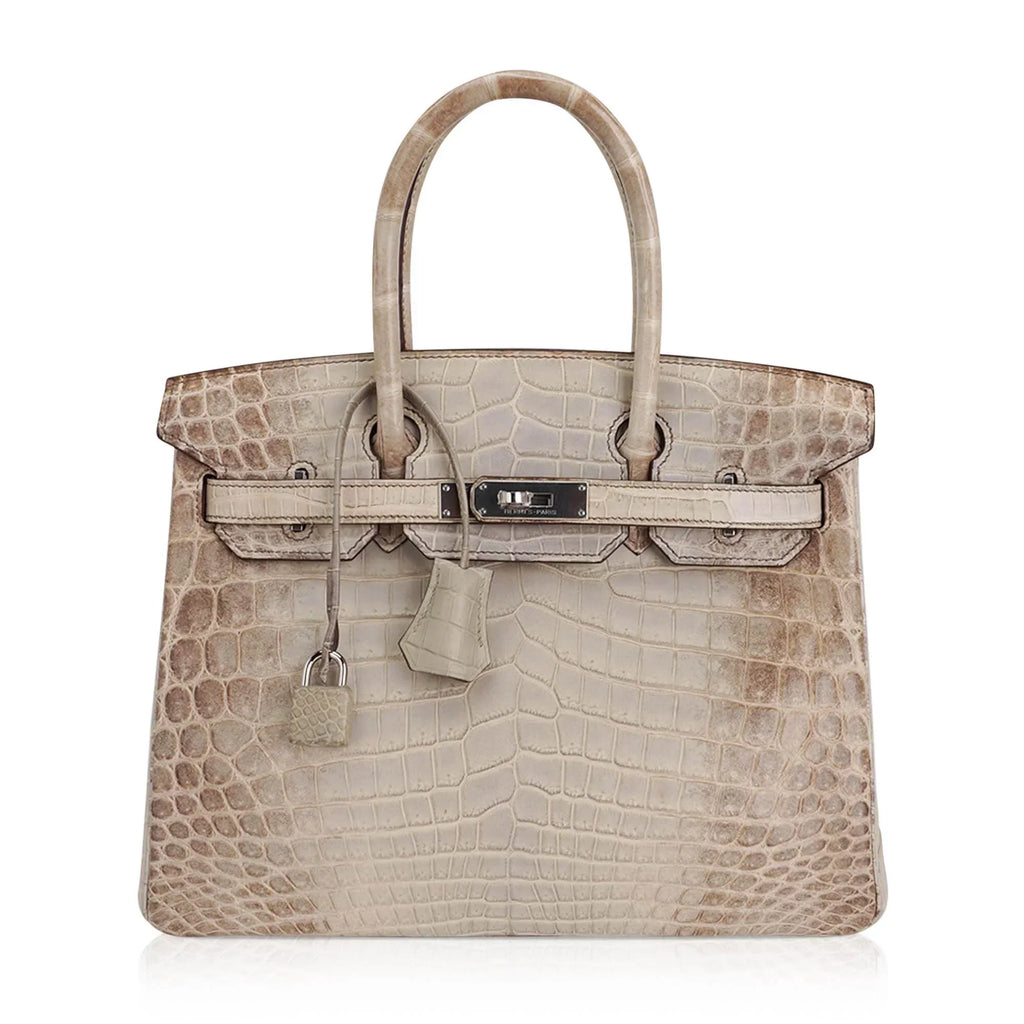 👜Birkin 30 Bag Gris Cendre Himalaya Crocodile Palladium Hardware