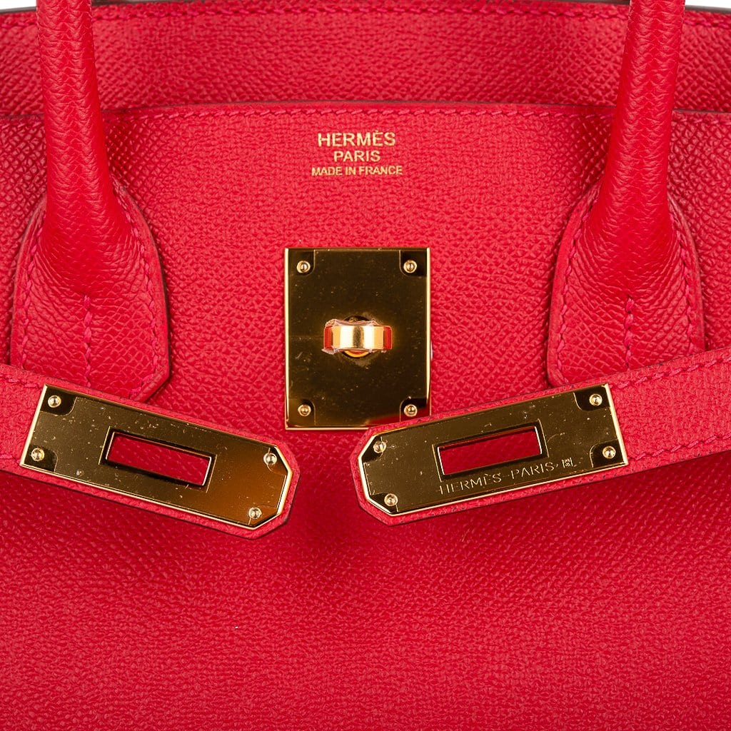 👜Birkin 30 Bag Rouge Casaque Gold Hardware Epsom Leather