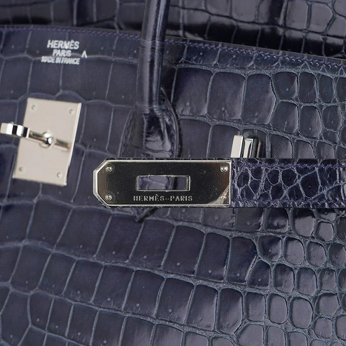 👜Birkin 35 Bleu Roi Porosus Crocodile Palladium Hardware