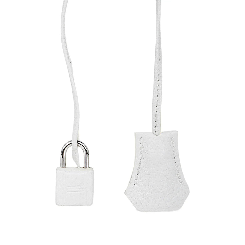 👜Birkin 35 Bag White Clemence Leather with Palladium Hardware