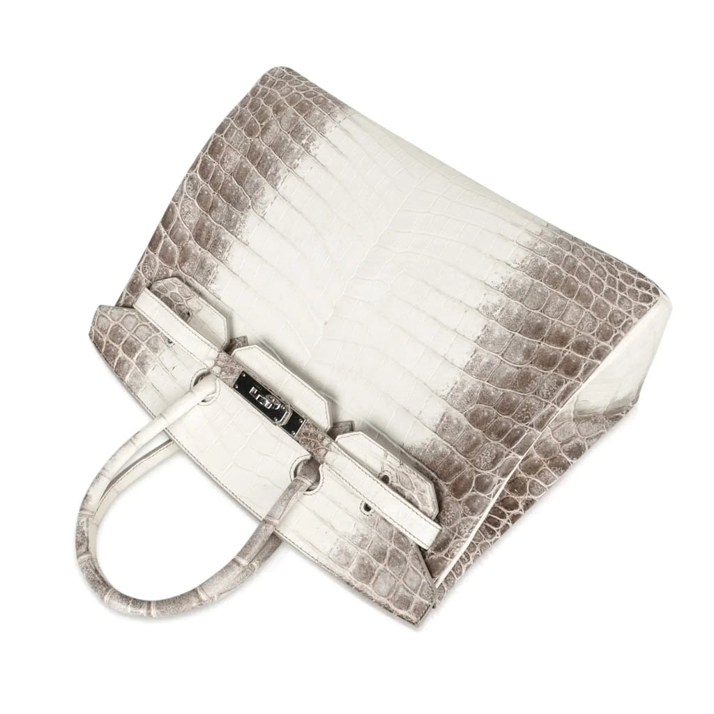 👜Birkin 35 Himalaya Blanc Crocodile Palladium Hardware