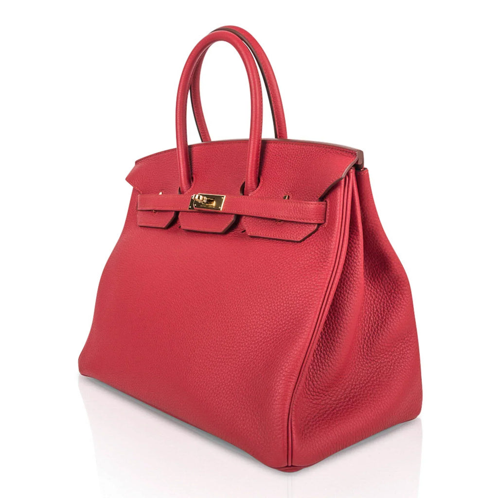 👜Birkin 35 Bag Vermillion Togo Leather with Gold Hardware