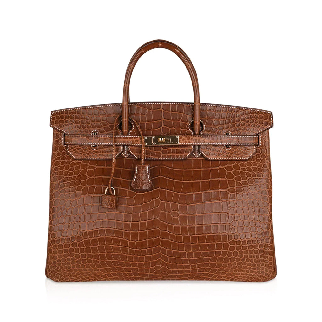 👜Birkin 40 Bag Rare Fauve Matte Porosus Crocodile Gold Hardware