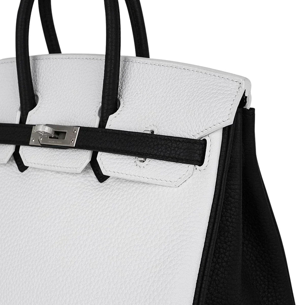 👜Birkin HSS 25 Bag White w/ Black Brushed Palladium Hardware