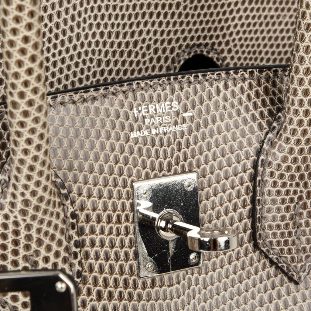 👜Birkin 25 Bag Gris Agate Lizard Palladium Hardware VERY Rare