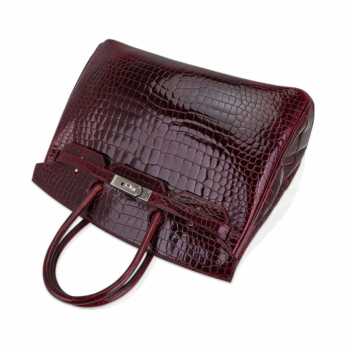 👜Birkin 35 Bag Bordeaux Porosus Crocodile with Palladium Hardware