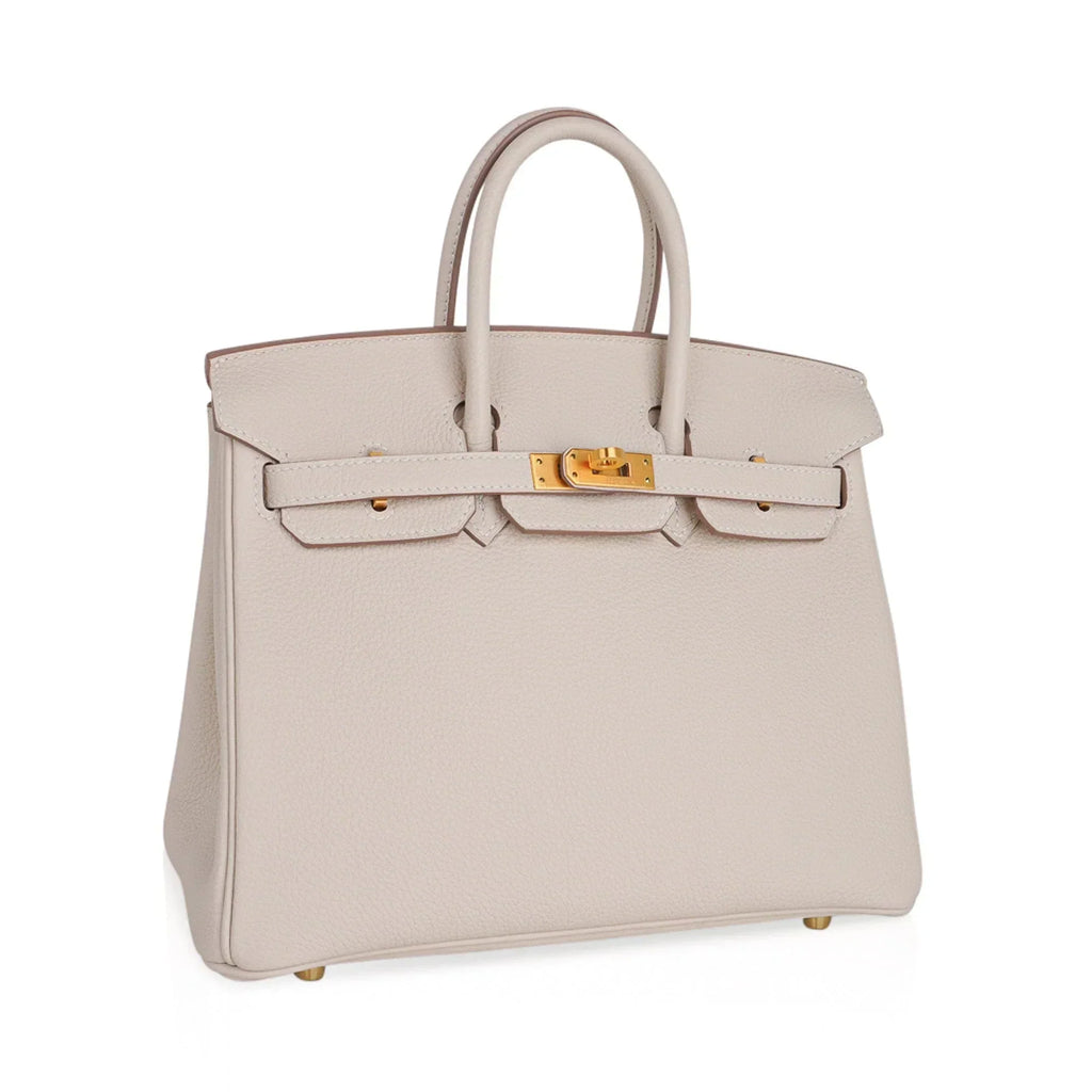 👜Birkin HSS 25 Bag Beton w/ Pink Rose Pourpre Brushed Gold Hardware Togo