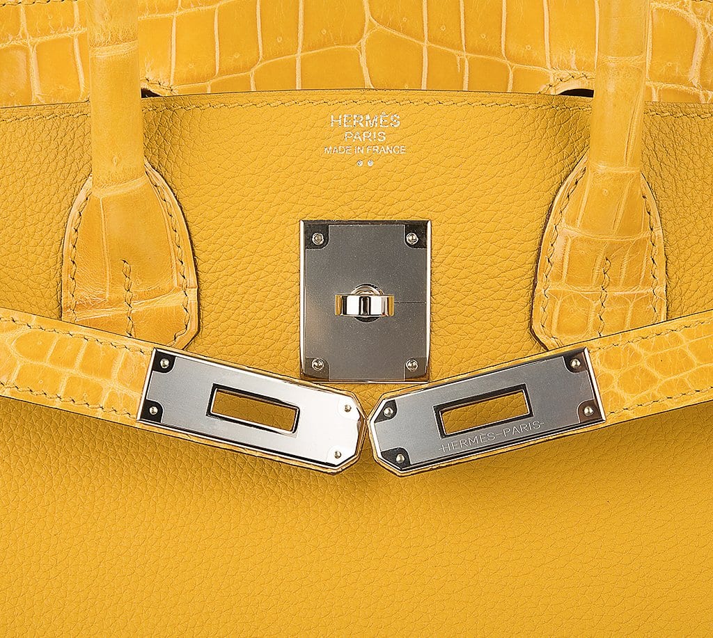👜Birkin Touch 30 Bag Jaune Ambre Crocodile / Togo Limited Edition