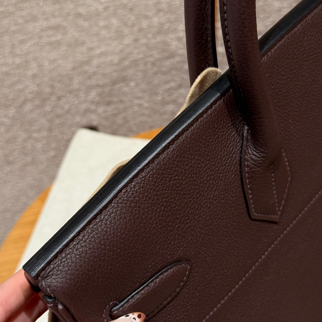 Large Birkin HAC 40cm Men's Tote in Premium Chocolate Brown Togo Cowhide