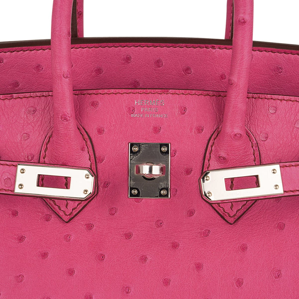 👜Birkin 25 Bag Fuchsia Ostrich with Palladium Hardware