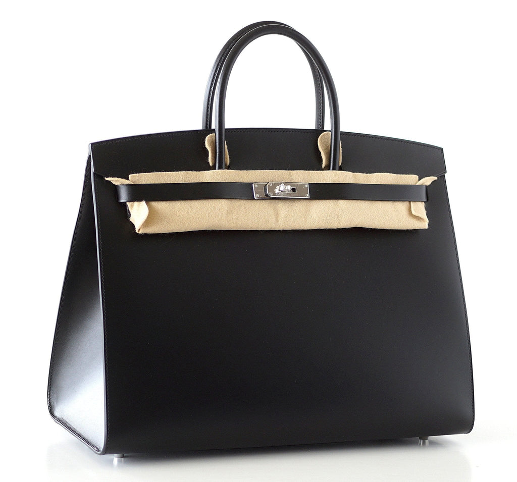 👜Birkin 40 Bag Sellier Black Vache Hunter/ Veau Evercalf Limited Edition