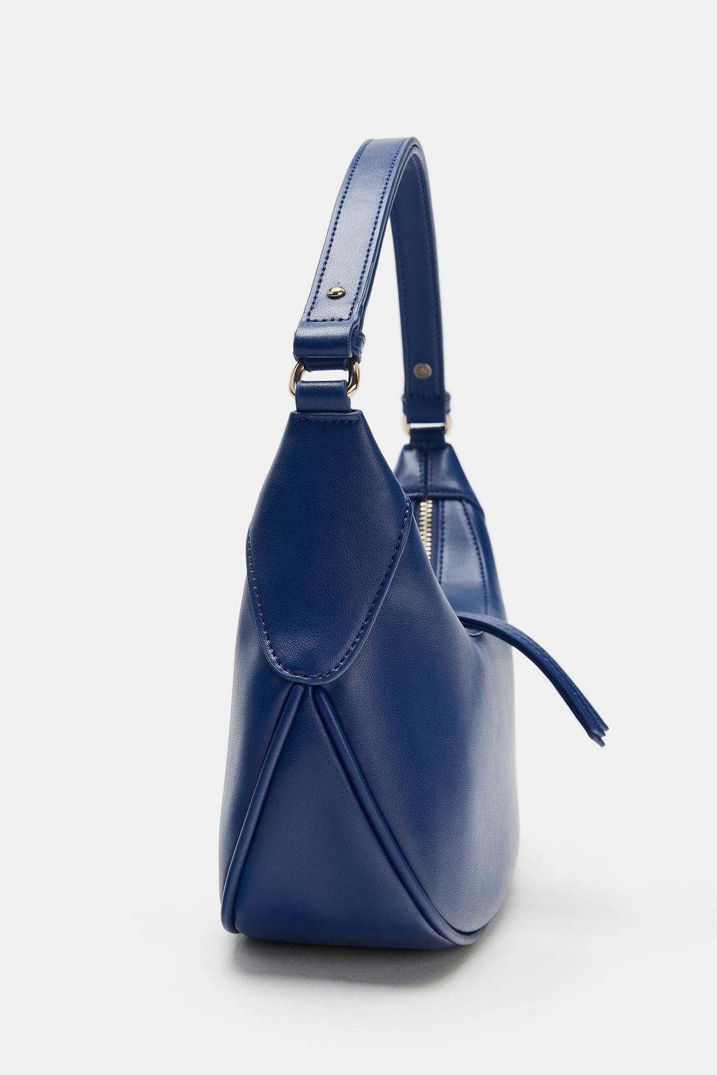 Vintage Blue Oval Shoulder Baguette Bag