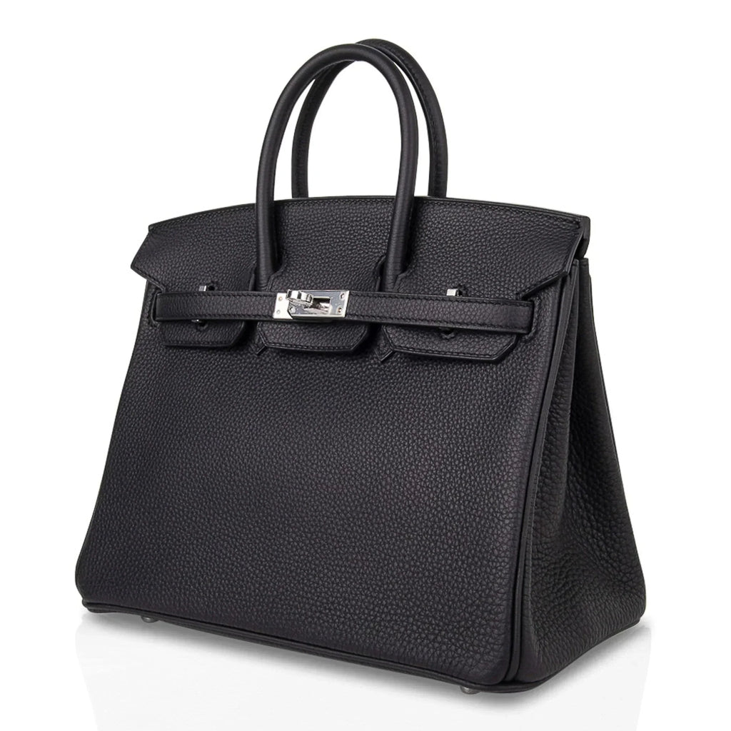 👜Birkin 25 Bag Black Palladium Hardware Togo Leather