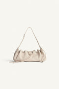 Leather baguette shoulder bag
