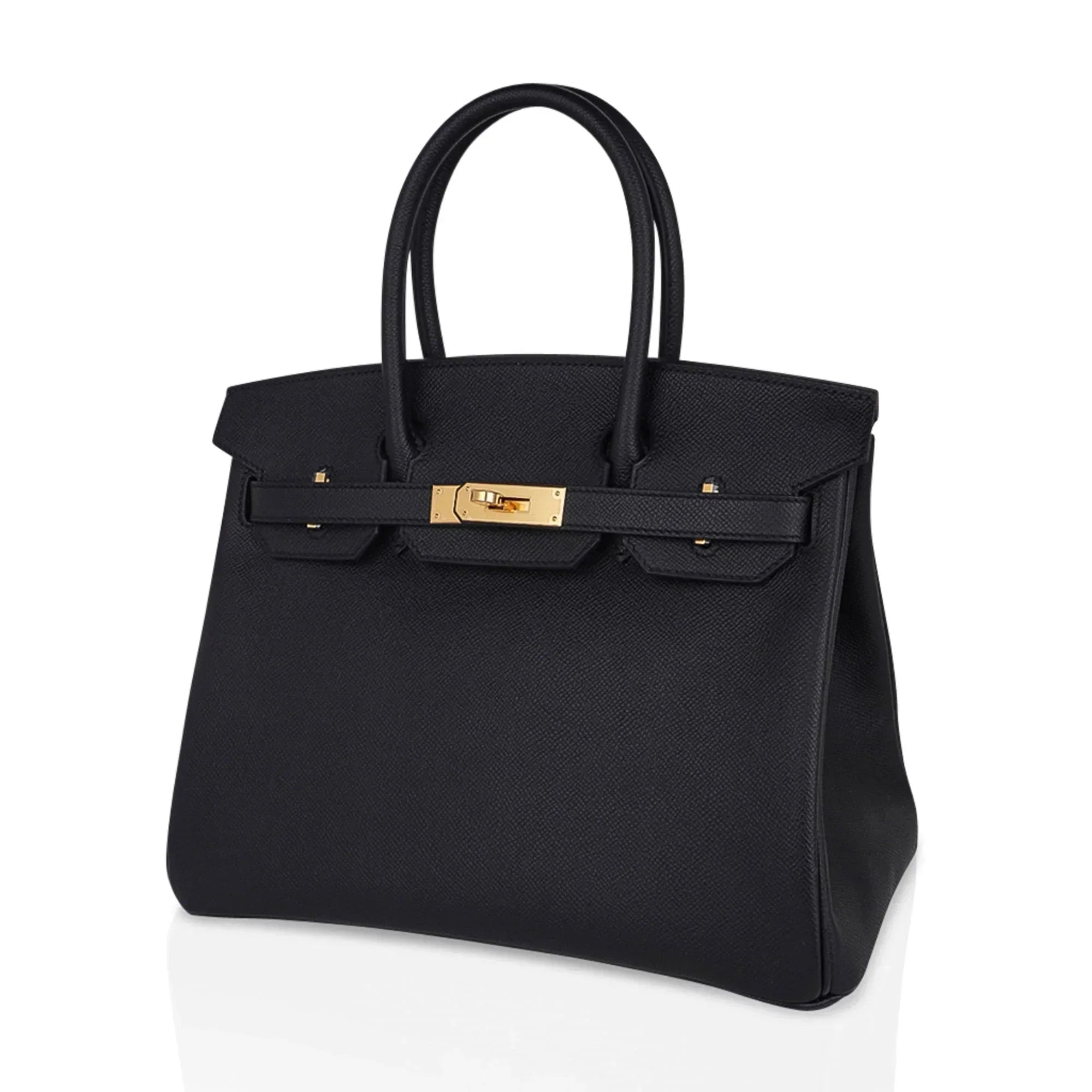 👜Birkin 30 Bag Black Gold Hardware Epsom Leather New w/ Box