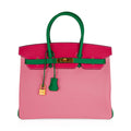 👜Birkin 35 HSS Bag Rose Confetti/Rose Tyrien/Bamboo Brushed Gold Hardware
