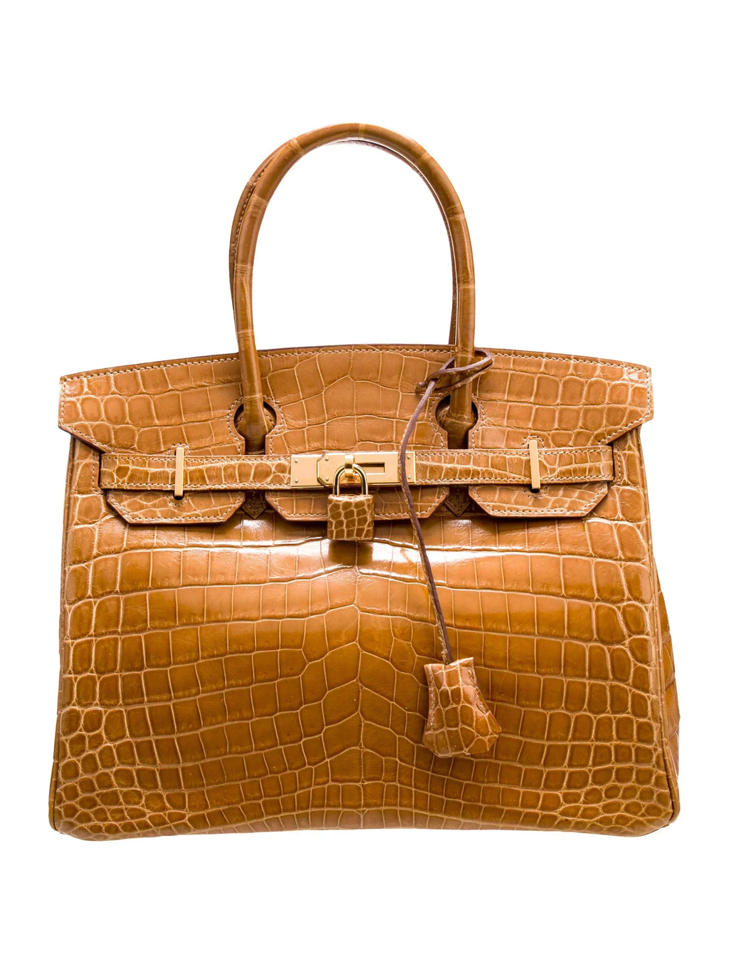 👜Birkin Shiny Niloticus Crocodile Cowhide Leather Gold Hardware