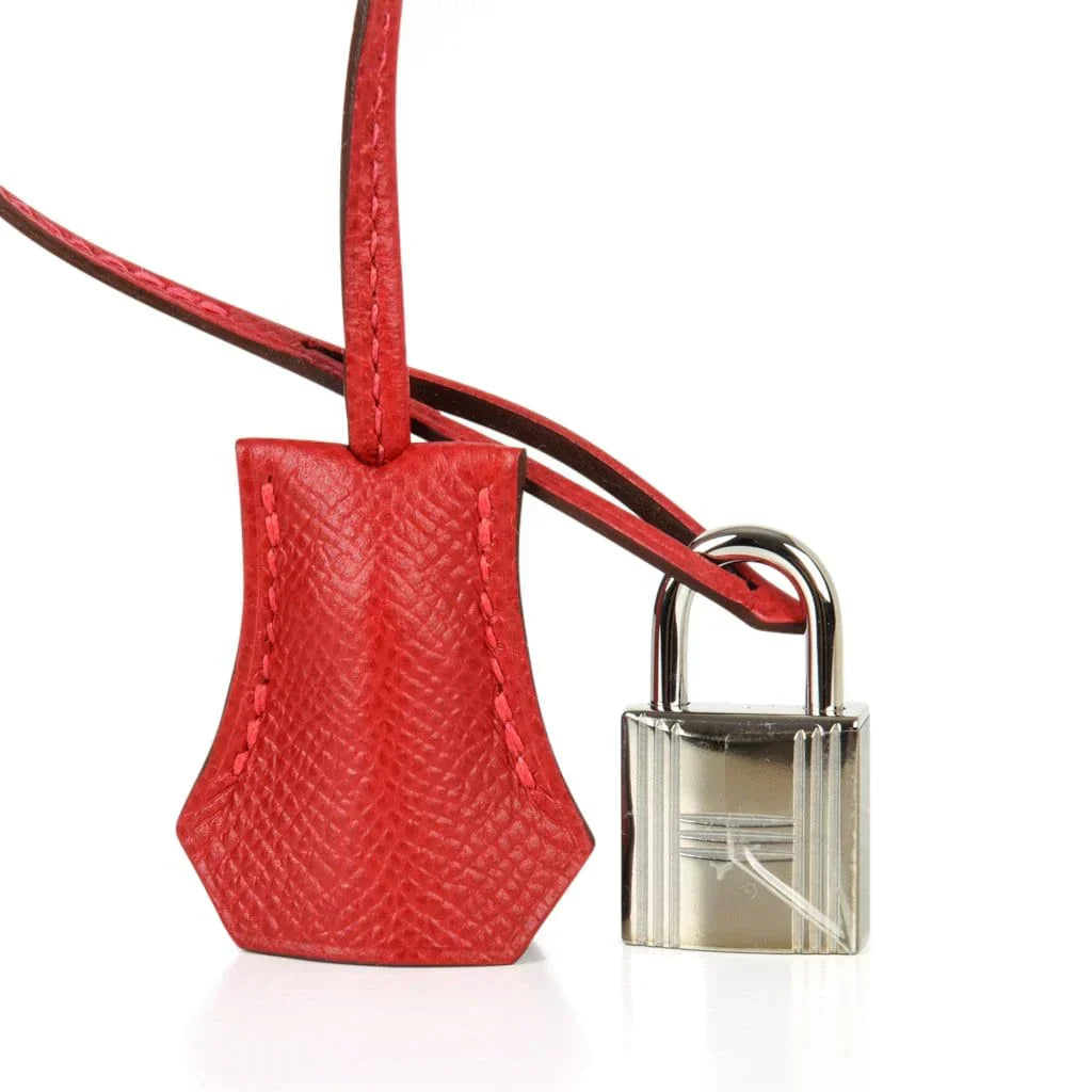 👜Birkin 35 Bag Rouge Casaque Lipstick Red Epsom Palladium new