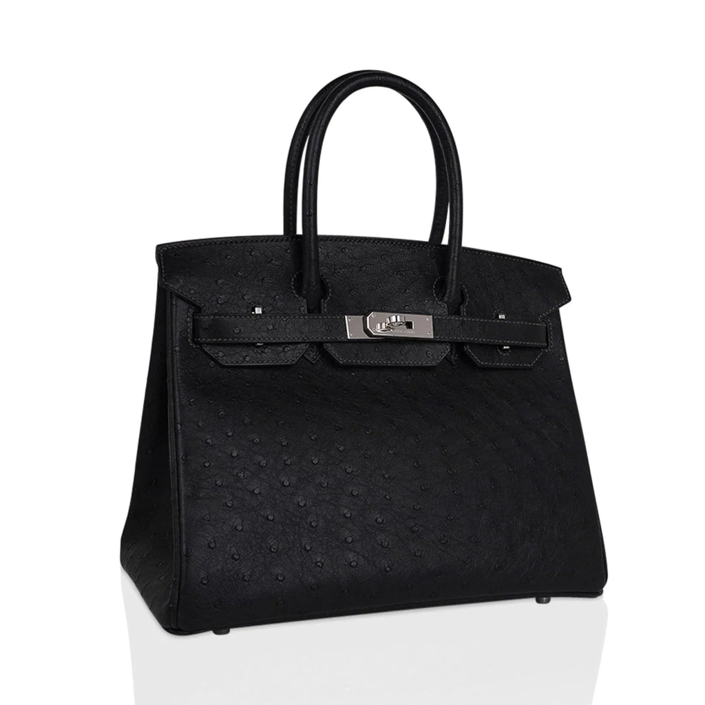👜Birkin HSS 30 Bag Black (Noir ) Ostrich Palladium Hardware