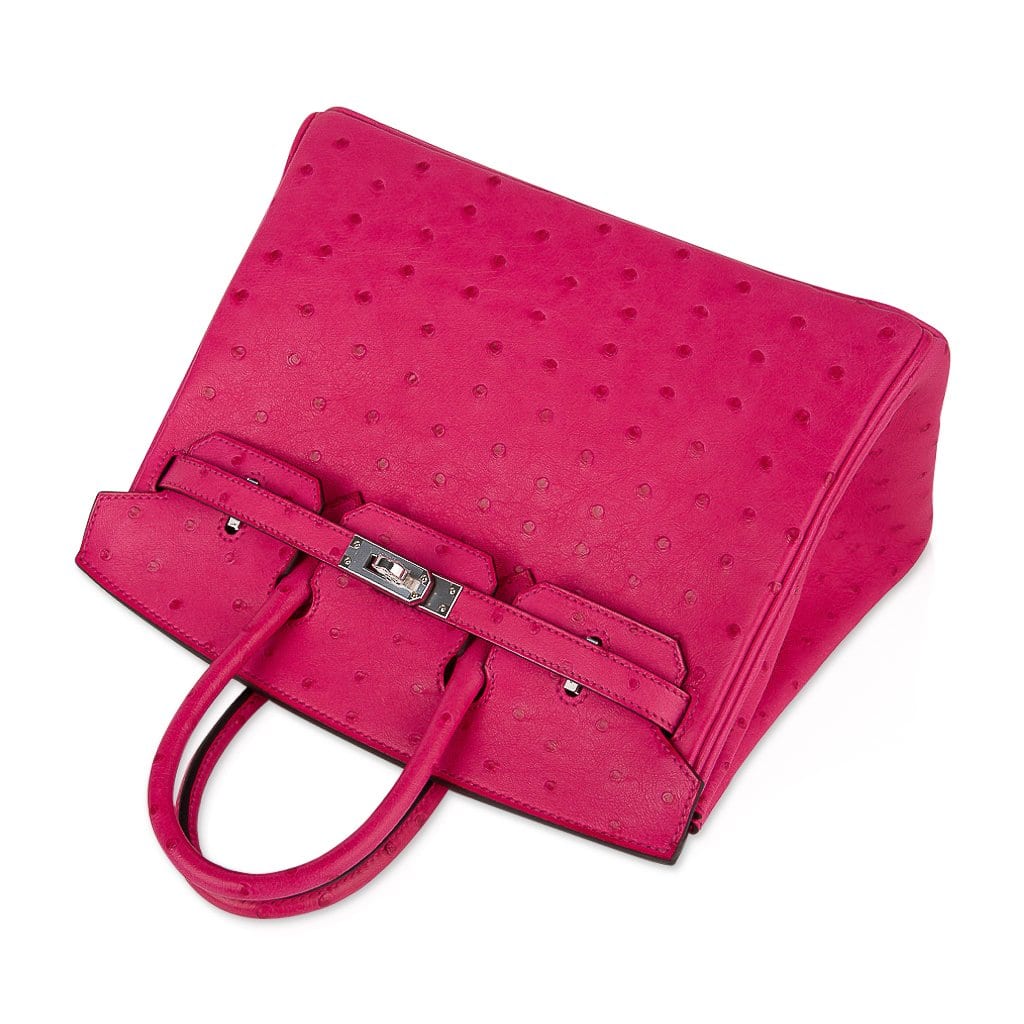👜Birkin 25 Rose Tyrien Ostrich Bag Palladium Hardware