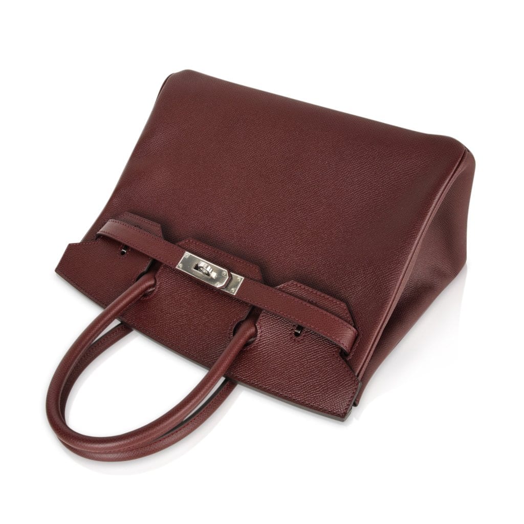 👜Birkin 30 Bag Bordeaux Epsom Palladium Hardware