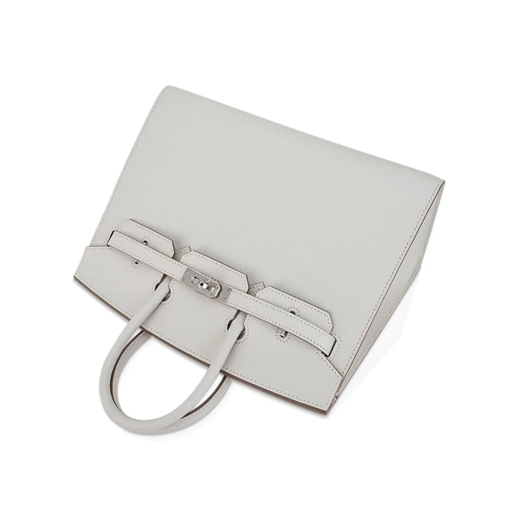 👜Birkin Sellier 25 Bag Gris Pale Epsom Leather with Palladium Hardware