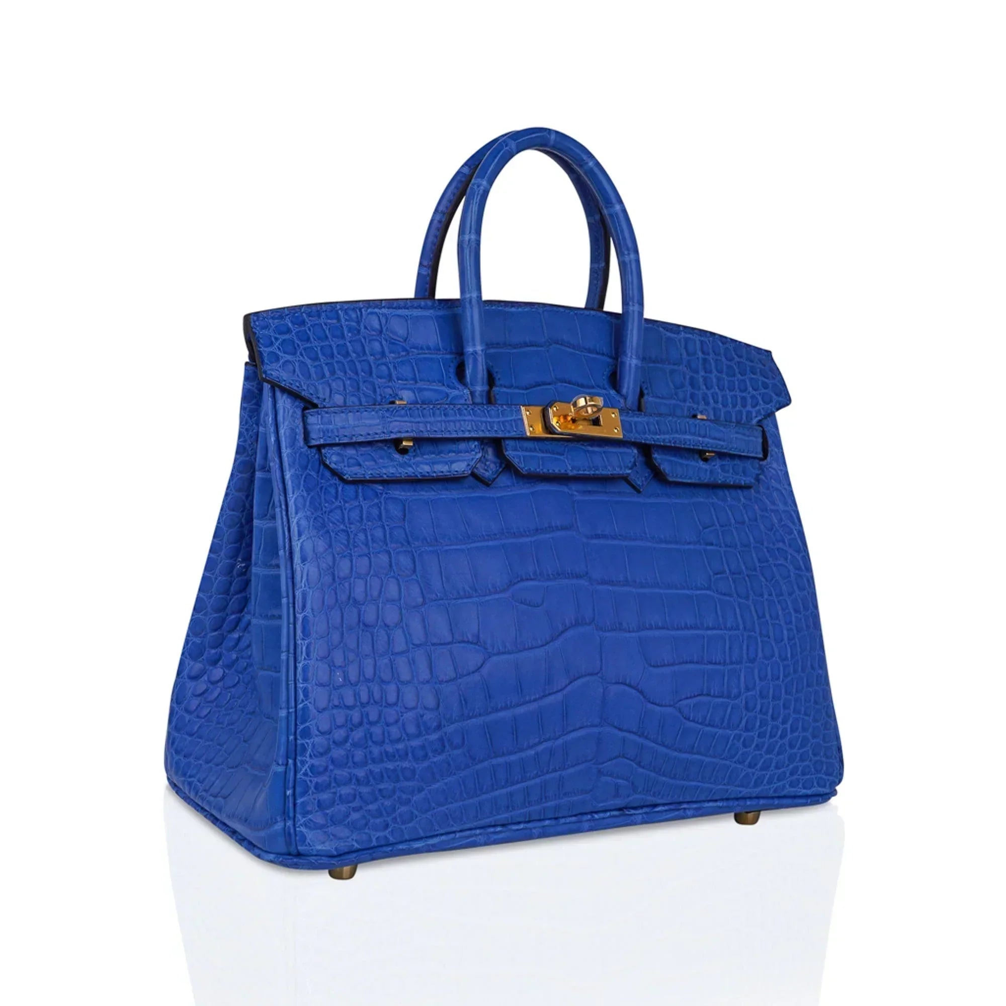 👜Birkin 25 Bag Blue Zellige Matte Alligator Gold Hardware