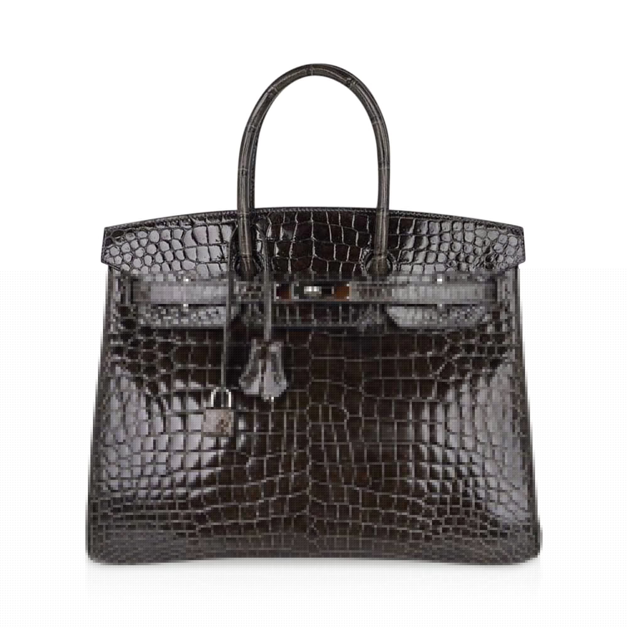 👜Special Order HSS Birkin 35 Bag Gris Fonce Porosus Crocodile with Palladium Hardware