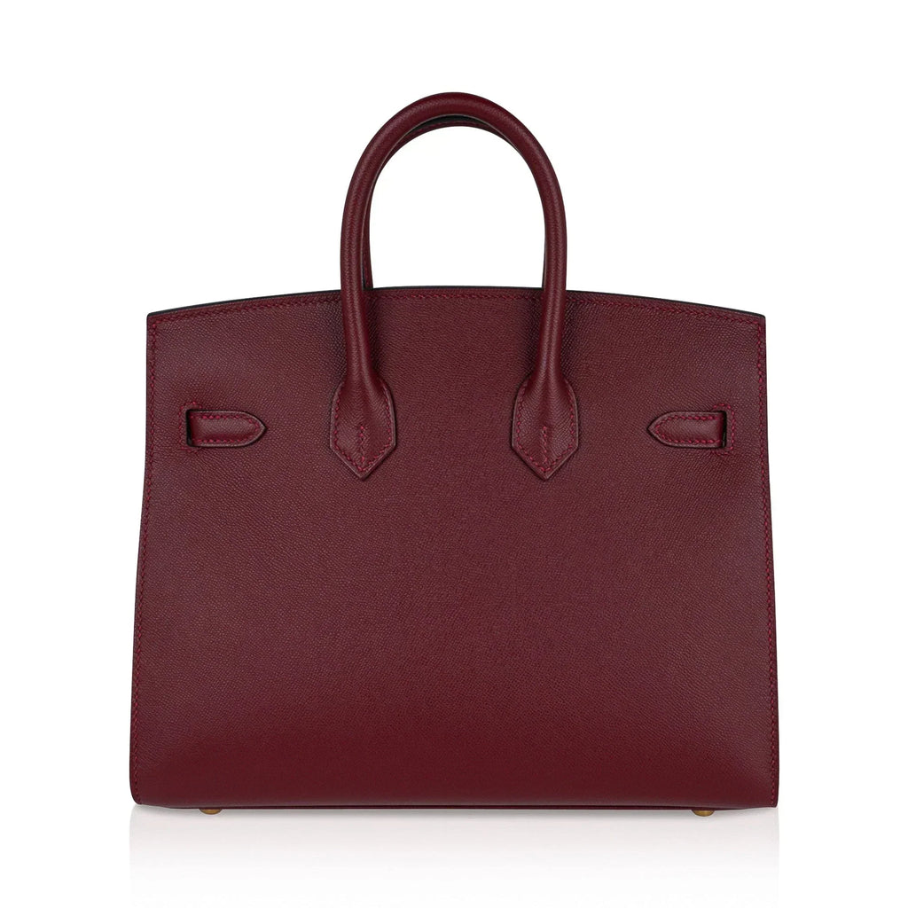 👜Birkin 25 Bag Sellier Rouge H Gold Hardware Veau Madame Leather
