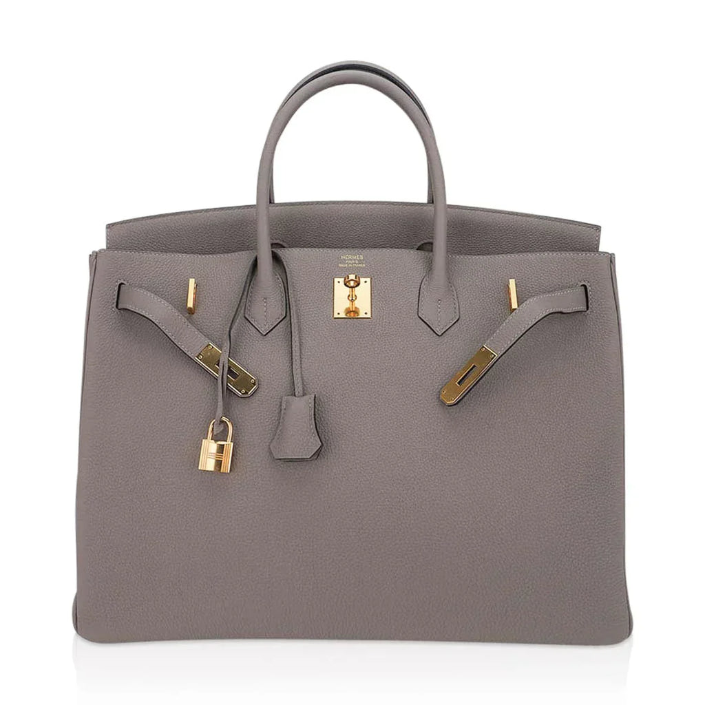 👜Birkin 40 Gris Asphalte Bag Gold Hardware Togo Leather